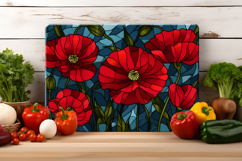 Stained Glass Poppy Flower Cutting Board | Cutting Board png Product Image 4