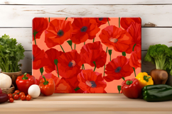 Poppy Flower Cutting Board | Cutting Board Sublimation Product Image 4