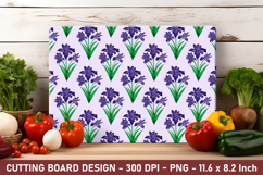 Watercolor Iris Flower Cutting Board | Cutting Board Png Product Image 1