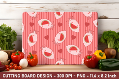 Watermelon Coquette Heart Cutting Board | Cutting Board Png Product Image 1