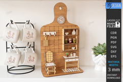Cutting Board Miniature Room Box Laser Cut | 3D Kitchen SVG Product Image 1