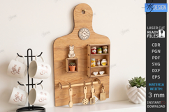 Cutting Board Miniature Room Box Laser Cut | 3D Kitchen SVG Product Image 1