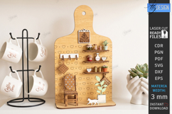 Cutting Board Miniature Room Box Laser Cut | 3D Kitchen SVG Product Image 1