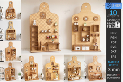 Kitchen Board Miniature Room Box Laser Cut Bundle | 3D Board Product Image 1