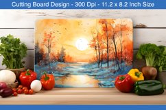 Watercolor scene cutting board | Cutting board sublimation Product Image 1