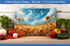Sunflower Scene cutting board | Cutting board Sublimation Product Image 1