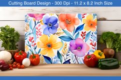 Watercolor floral cutting board | Cutting board sublimation Product Image 1