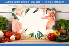 Watercolor floral frame cutting board | Cutting board png Product Image 1