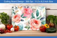 Watercolor flowers cutting board | Cutting board sublimation Product Image 1