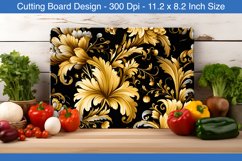 Gold floral cutting board design | Cutting board sublimation Product Image 1