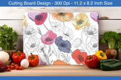 Line art spring flowers cutting board | Cutting board png Product Image 1