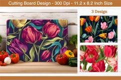 Tulip Flower Cutting Board | Cutting Board Sublimation Product Image 1