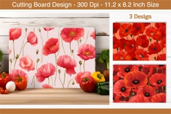 Poppy Flower Cutting Board | Cutting Board Sublimation Product Image 1