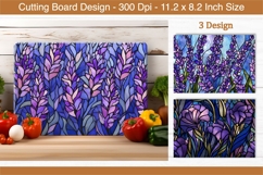 Stained Glass Lavender Flower Cutting Board | Cutting Board Product Image 1