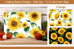 Watercolor Sunflower Cutting Board | Cutting Board png Product Image 1