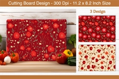 Red Cottagecore Flower Cutting Board | Cutting Board png Product Image 1