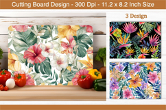 Watercolor Tropical Flower Cutting Board | Cutting Board png Product Image 1
