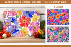 Watercolor Vibrant Floral Cutting Board | Cutting Board png Product Image 1