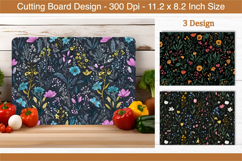 Watercolor Wild Meadow Floral Cutting Board | Cutting Board Product Image 1