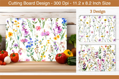 Watercolor Wildflower Cutting Board | Cutting Board png Product Image 1