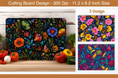 Watercolor Colorful Floral Cutting Board | Cutting Board png Product Image 1