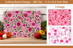 Watercolor Pink Floral Cutting Board | Cutting Board png Product Image 1