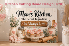 Mom Kitchen Cutting Board Sublimation Design, Mothers day Product Image 1