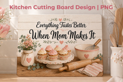 Mom Kitchen Cutting Board Sublimation Design, Mothers day Product Image 1