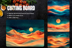 Moon Night Cutting Board Mystic Celestial Chopping Board_169 Product Image 1