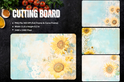 Sunflower Cutting Board Kitchen Chopping Board Sublimation Product Image 1