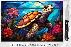 Turtle Stained Glass Cutting Board Sublimation Product Image 1