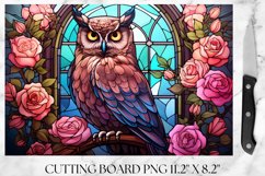 Owl Stained Glass Cutting Board Sublimation Product Image 1