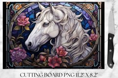 Horse Stained Glass Cutting Board Sublimation Product Image 1
