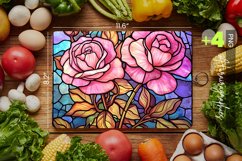 Stained Glass Roses Cutting Board Design - 04 Variations Product Image 1