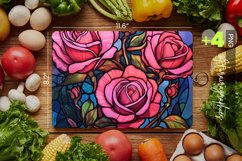 Stained Glass Roses Cutting Board Design - 04 Variations Product Image 1