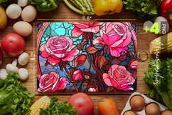 Stained Glass Roses Cutting Board Design - 04 Variations Product Image 1