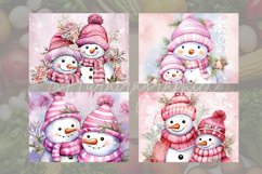 Pink Snowman Cutting Board Design - 04 Variations Product Image 2