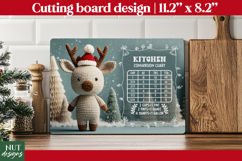 Christmas cutting board, Christmas Reindeer Kitchen Chart Product Image 1
