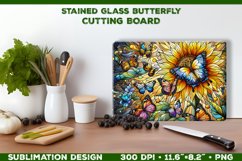 Butterflies and Sunflowers Stained Glass Cutting Board Product Image 1