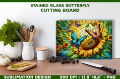 Butterflies and Sunflowers Stained Glass Cutting Board Product Image 1