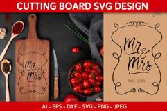 Mr &amp; Mrs Cutting Board SVG Product Image 1