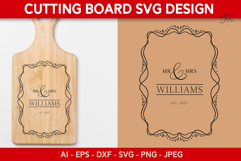 Decorative Frame Mr &amp; Mrs Cutting Board SVG Product Image 1