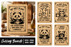 Funny Panda Diet Quote Kitchen Cutting Board SVG PNG Product Image 1