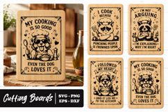 Funny Dog Cooking Quote Kitchen Cutting Board SVG PNG Product Image 1