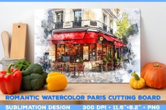 Romantic Watercolor Parisian Kitchen Cutting Board Design Product Image 1