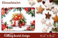 Sublimation cutting board winter flowers, Sublimation Winter Product Image 1