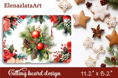 Sublimation cutting board winter flowers, Sublimation Winter Product Image 1