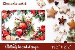 Sublimation cutting board winter flowers, Sublimation Winter Product Image 1