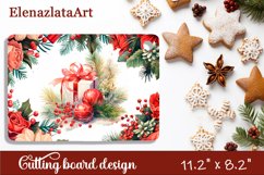 Sublimation cutting board winter flowers, Sublimation Winter Product Image 1