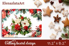 Sublimation cutting board winter flowers, Sublimation Winter Product Image 1